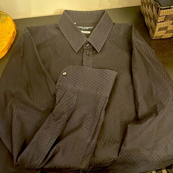 Dolce & Gabbana dress shirt men’s with raised dot patten, size 16 - Picture 3 of 4